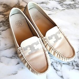 Tory Burch Cream Slide on Loafers Wome's Size 8
